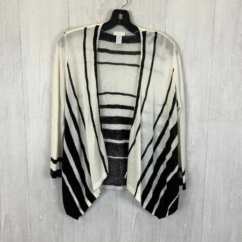 Cardigan By Chicos In Black & White, Size: M