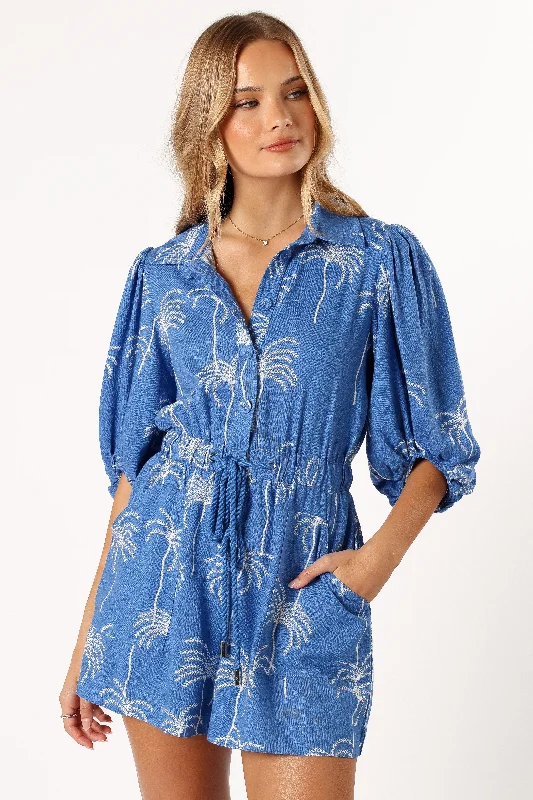 Gina Romper - Blue Print