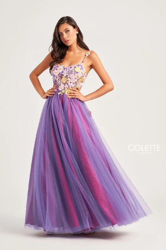 Colette CL5270 Formal Long Floral Applique Prom Ball Gown