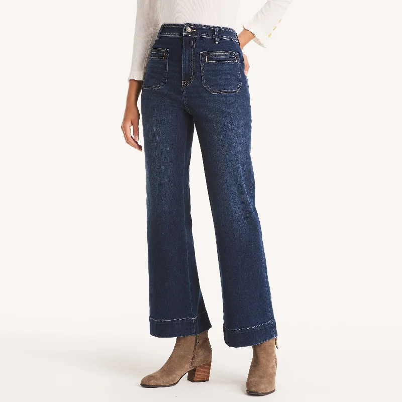 Nautica Womens Mid-Rise Patch Pocket Denim