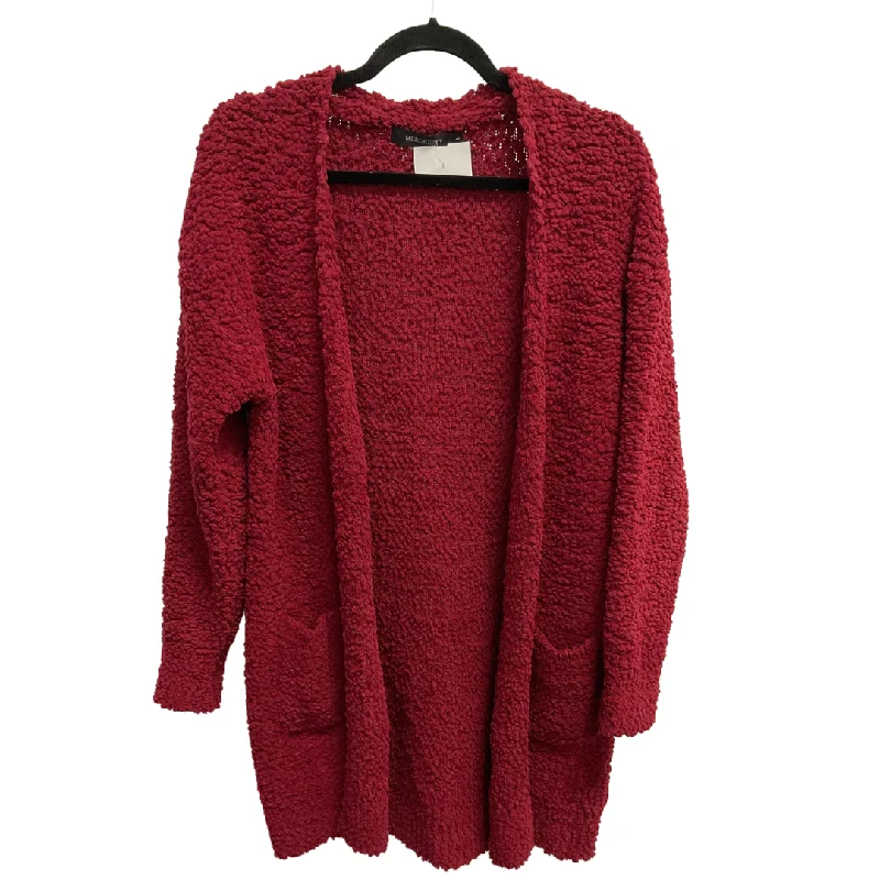 Sweater Cardigan By Clothes Mentor In Red, Size: L