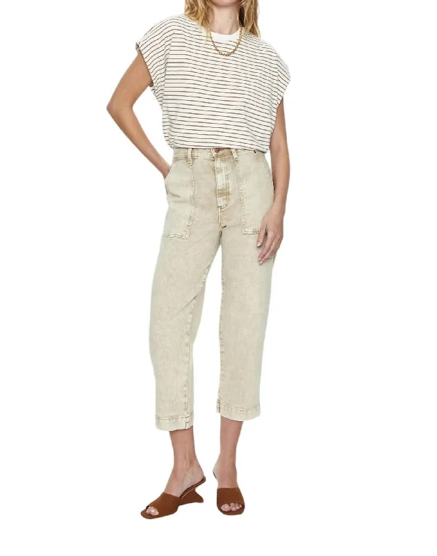 Turner Super High Rise Barrel Pant In Fawn