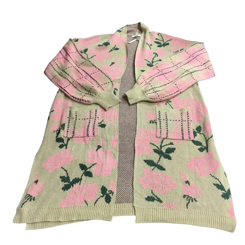 Cardigan By Cato In Pink & Tan, Size: Xl