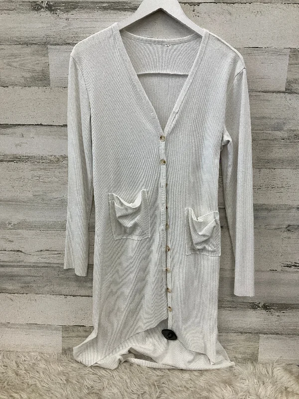 Sweater Cardigan By Clothes Mentor In White, Size: S