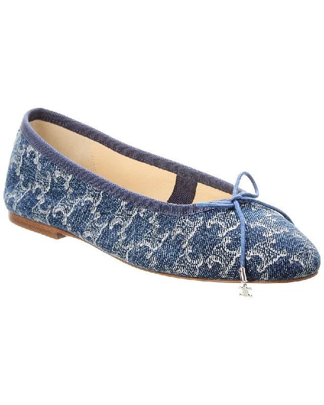 CELINE Triomphe Denim Ballet Flat