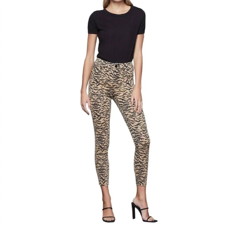 Good Waist Zebra Print High Rise Skinny Jeans In Multicolor