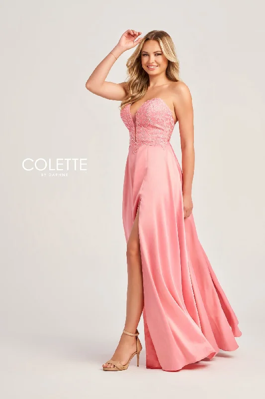 Colette CL5142 Stone Accents Long Formal Prom Dress