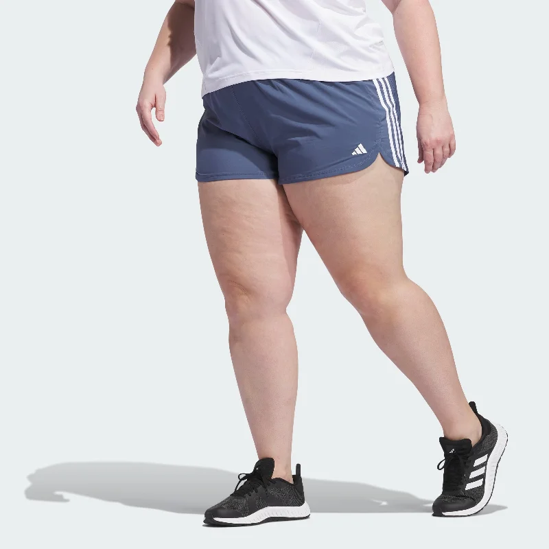 Women's adidas Pacer Training 3-Stripes Woven High-Rise Shorts (Plus Size)