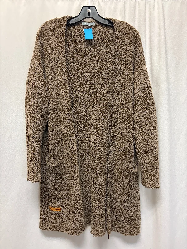 Sweater Cardigan By Simply Southern In Brown, Size: L