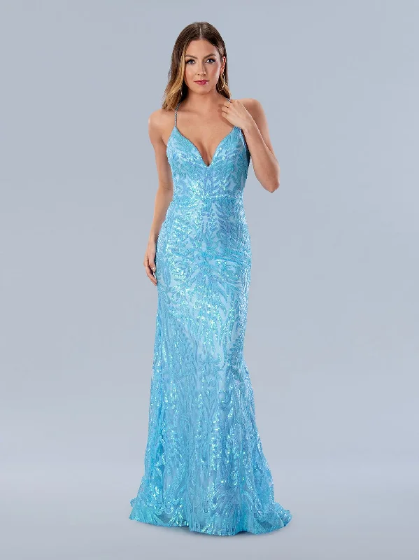 Stella Couture 24195 Long Formal Iridescent Sequin Prom Dress