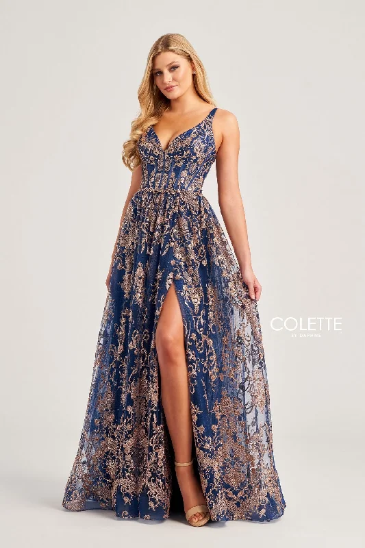 Colette CL5134 Glitter Long Formal Prom Dress