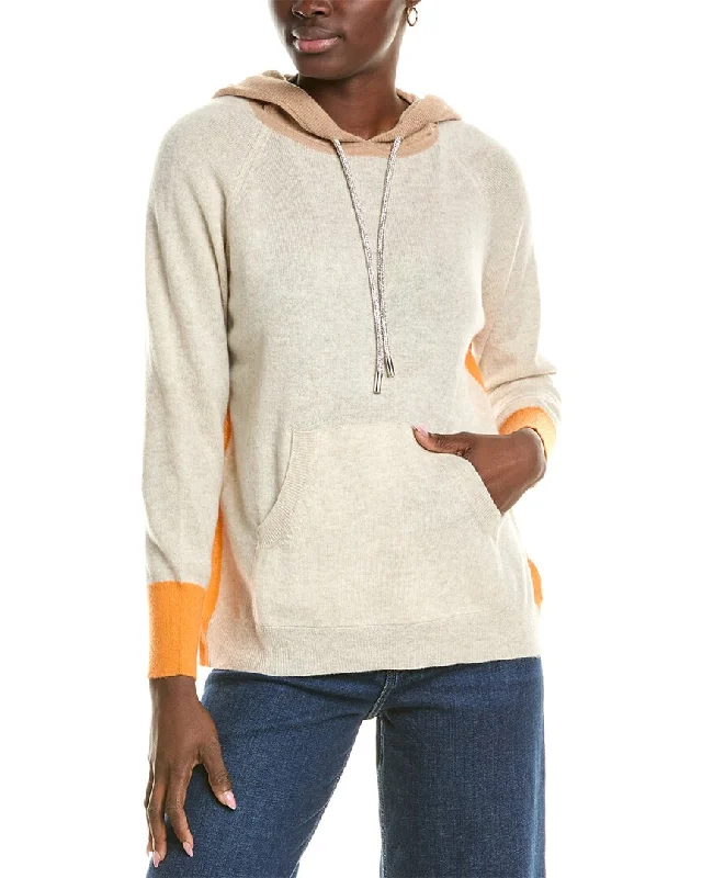 Brodie Cashmere Wool & Cashmere-Blend Contrast Bling String Hoodie