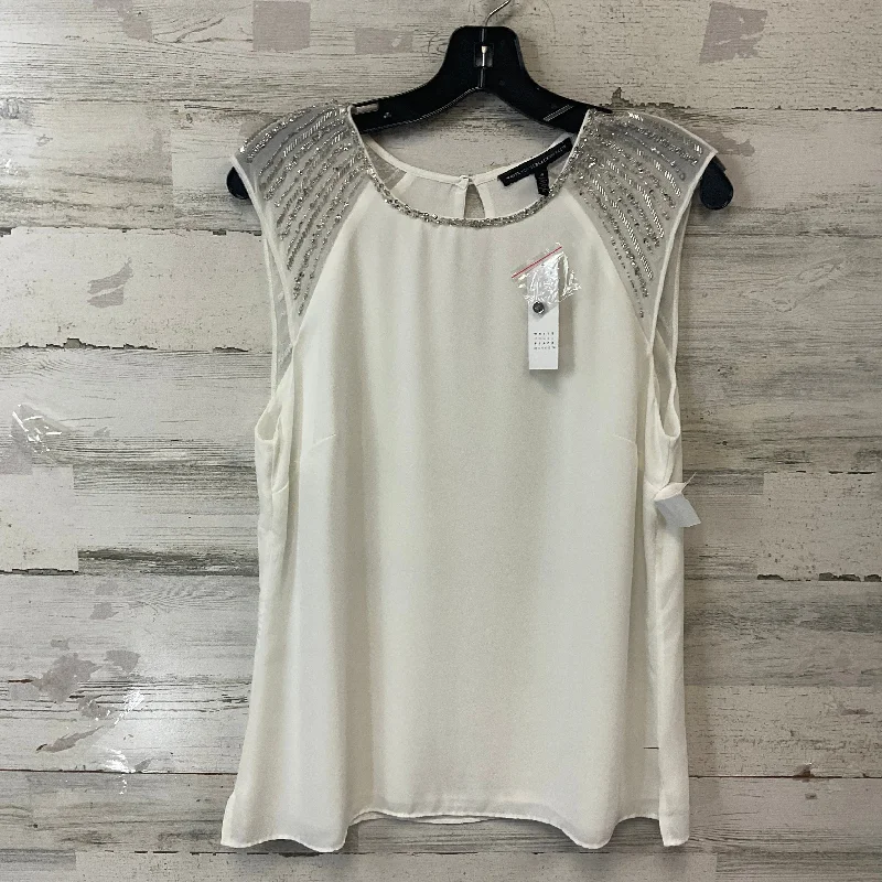 Blouse Sleeveless By White House Black Market In White, Size: M