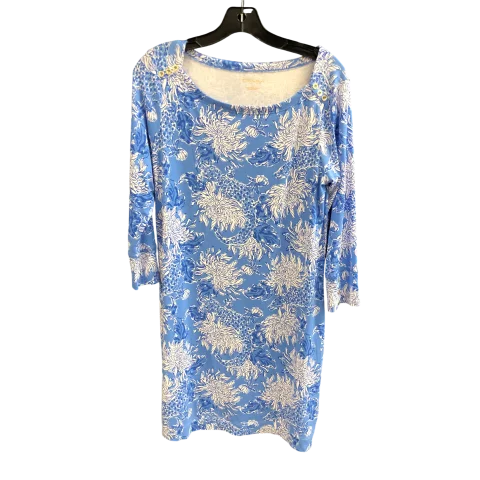 Dress Designer By Lilly Pulitzer In Blue & White, Size: L