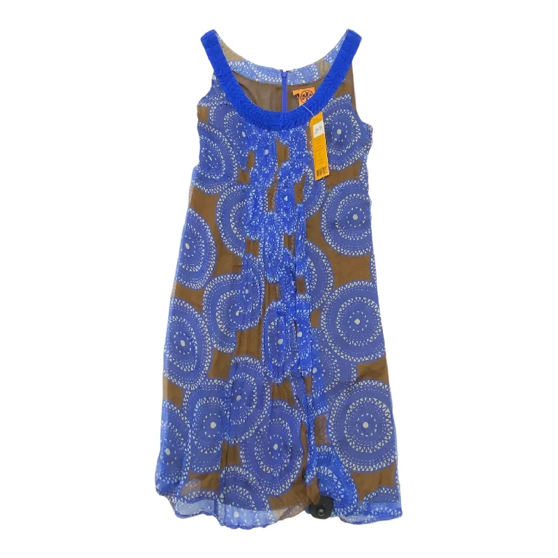 Dress Designer By Tory Burch In Blue & Brown, Size: 10