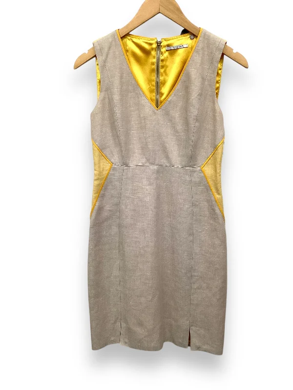 Dress Work By T Tahari In Tan & Yellow, Size: Xs