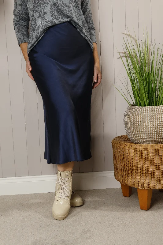 Beatrice Satin skirt Navy