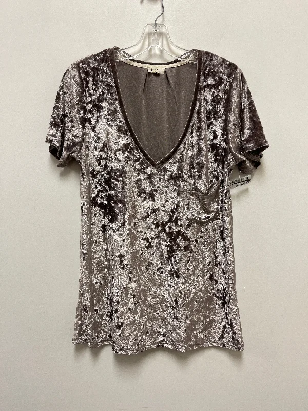 Brown Top Short Sleeve Pol, Size S