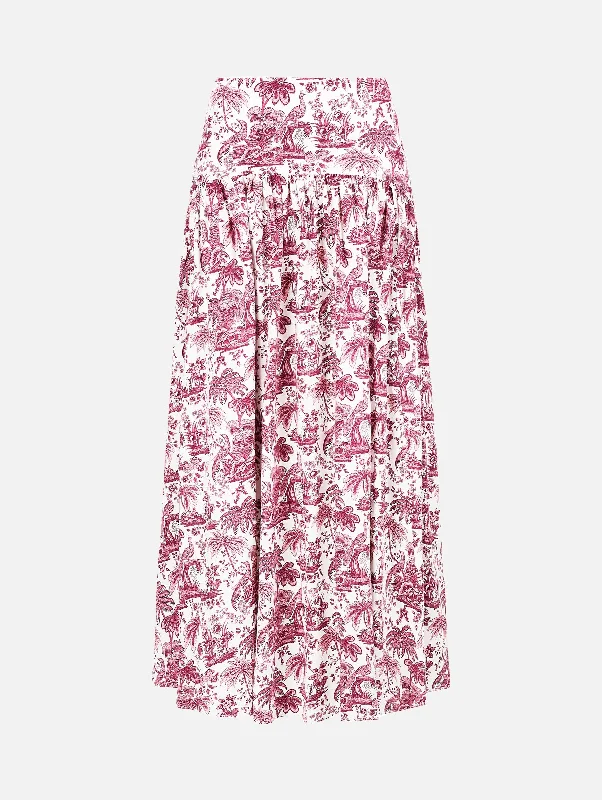 Procida Skirt in Bordeaux Toile