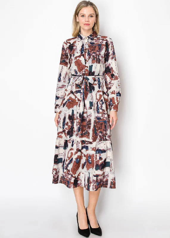 Autumn Palette Shirt Dress