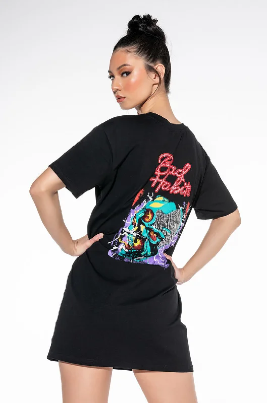 BAD HABITS GRAPHIC T SHIRT DRESS