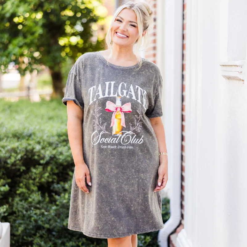 Tailgate Social Club T-Shirt Dress, Charcoal