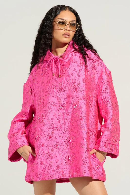 WOKE UP LIKE THIS BROCADE SWEATSHIRT DRESS