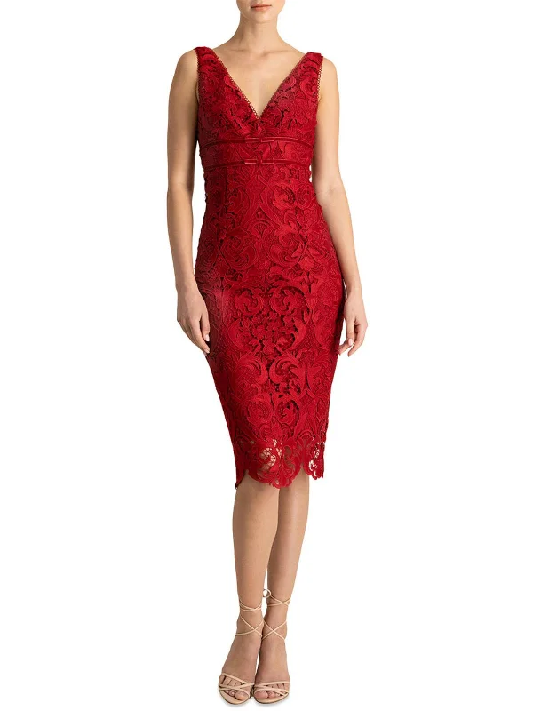 Womens Lace Sleeveless Cocktail and Party Dress