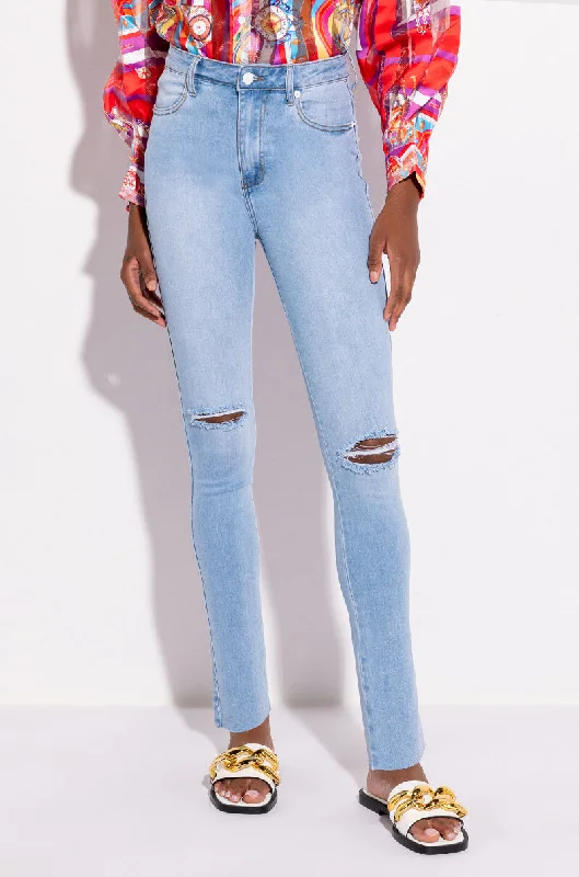 BARE-BUTT HIGH RISE SKINNY DENIM PANTS