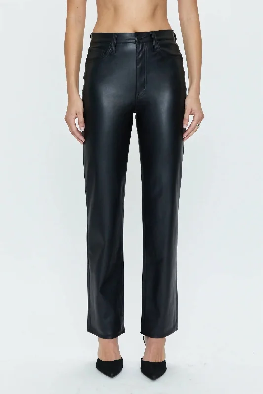 Cassie Super High Rise Straight Pant In Slate Black