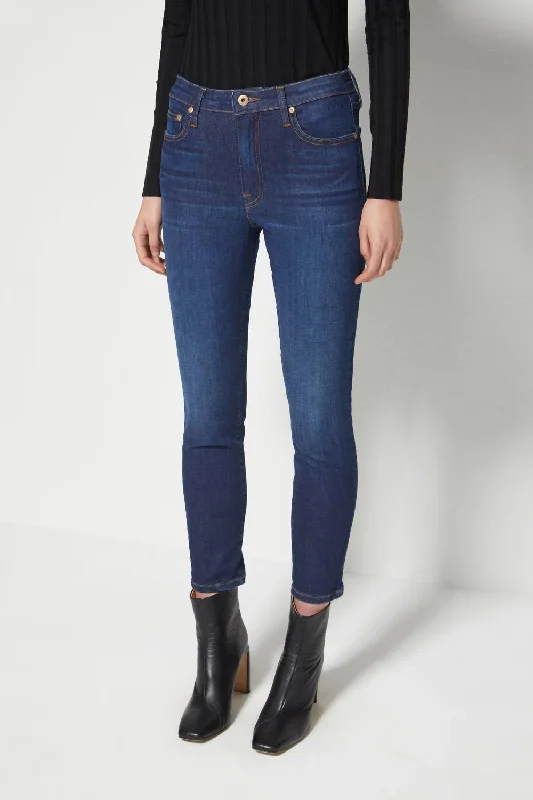 Costa Mid Rise Crop Skinny Jeans In Chelsea Dark