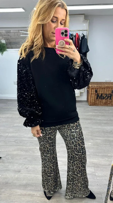 Aster sequin sleeve sweatshirt