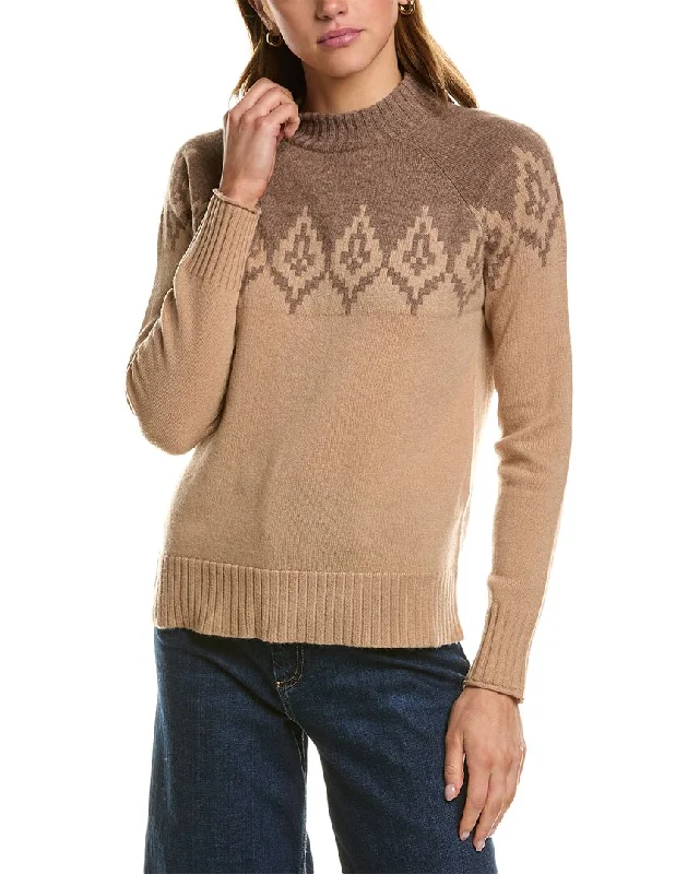 Hannah Rose Diamond Peak Fairisle Wool & Cashmere-Blend Sweater