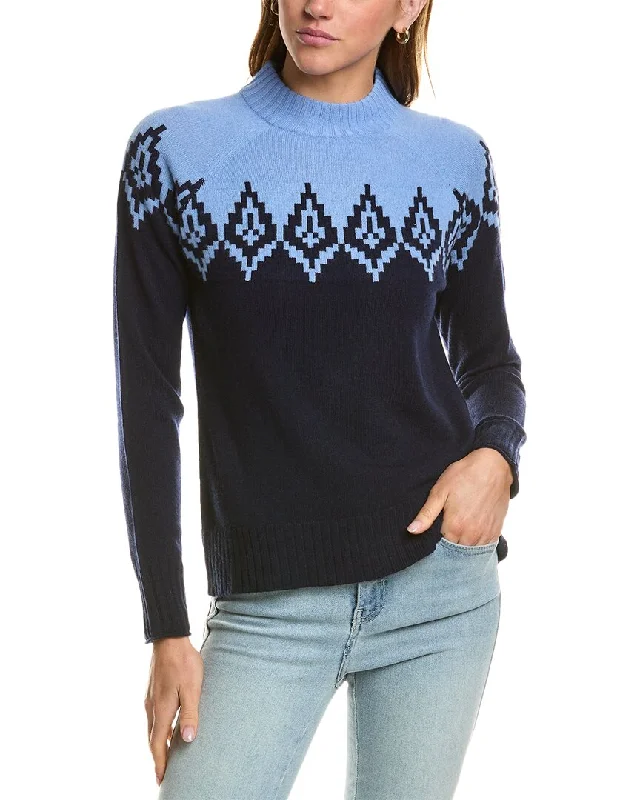 Hannah Rose Diamond Peak Fairisle Wool & Cashmere-Blend Sweater