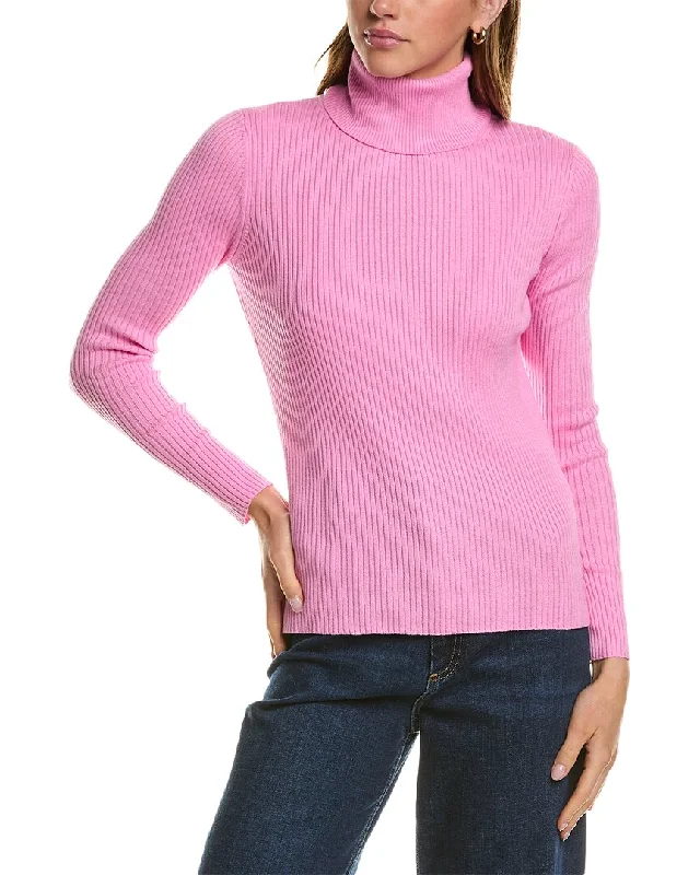 Hannah Rose Turtleneck Cashmere-Blend Sweater