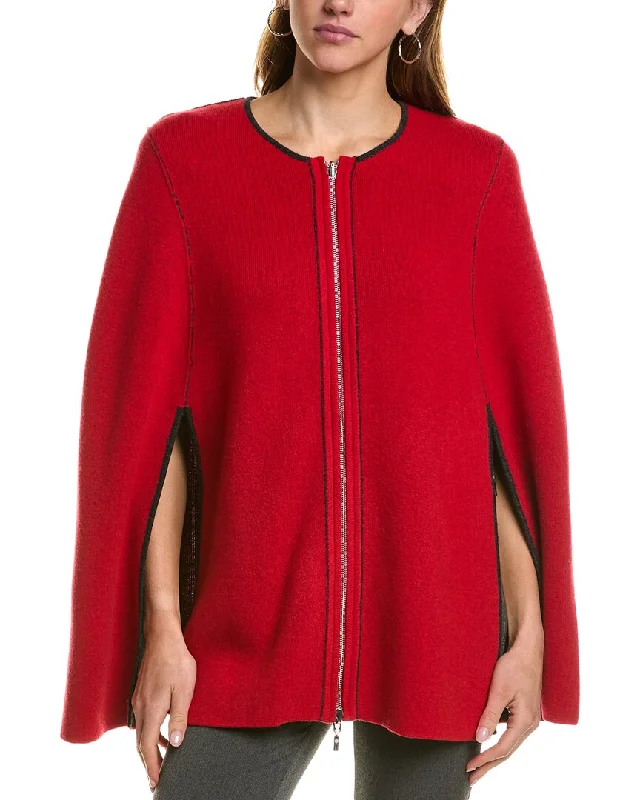 InCashmere Zip Front Reversible Cashmere Cape