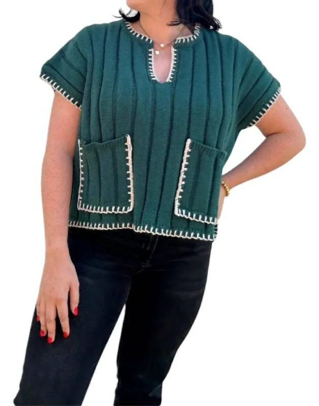 Knit Up Top In Green