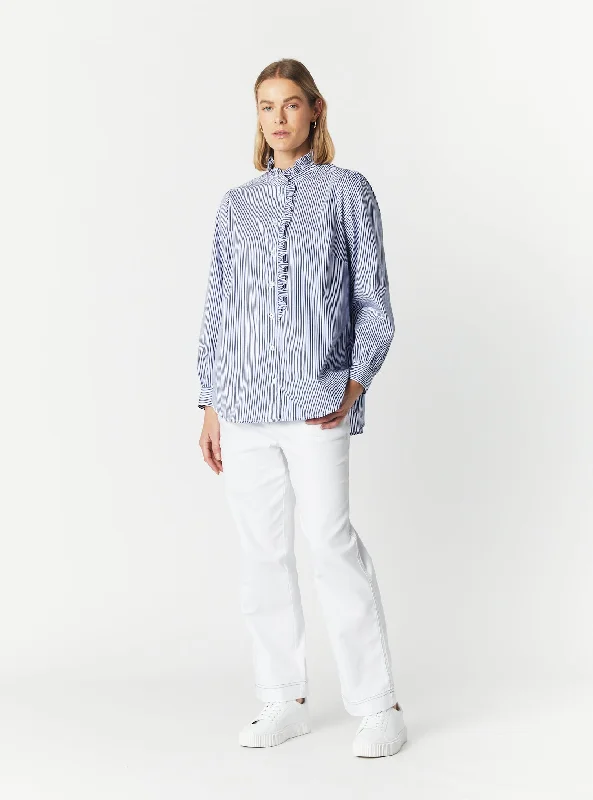 RILEY RUFFLE TRIM LONG SLEEVE SHIRT