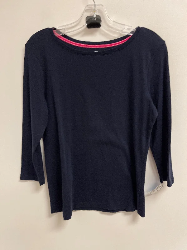 Top Long Sleeve Basic By Talbots In Navy, Size: L