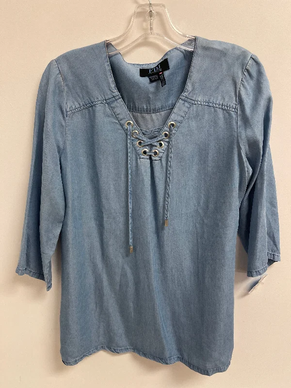 Top Long Sleeve By French Dressing In Blue, Size: M