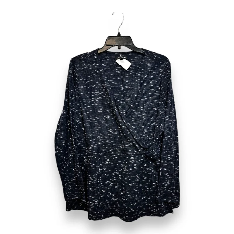 Top Long Sleeve By Lane Bryant In Navy, Size: 1x