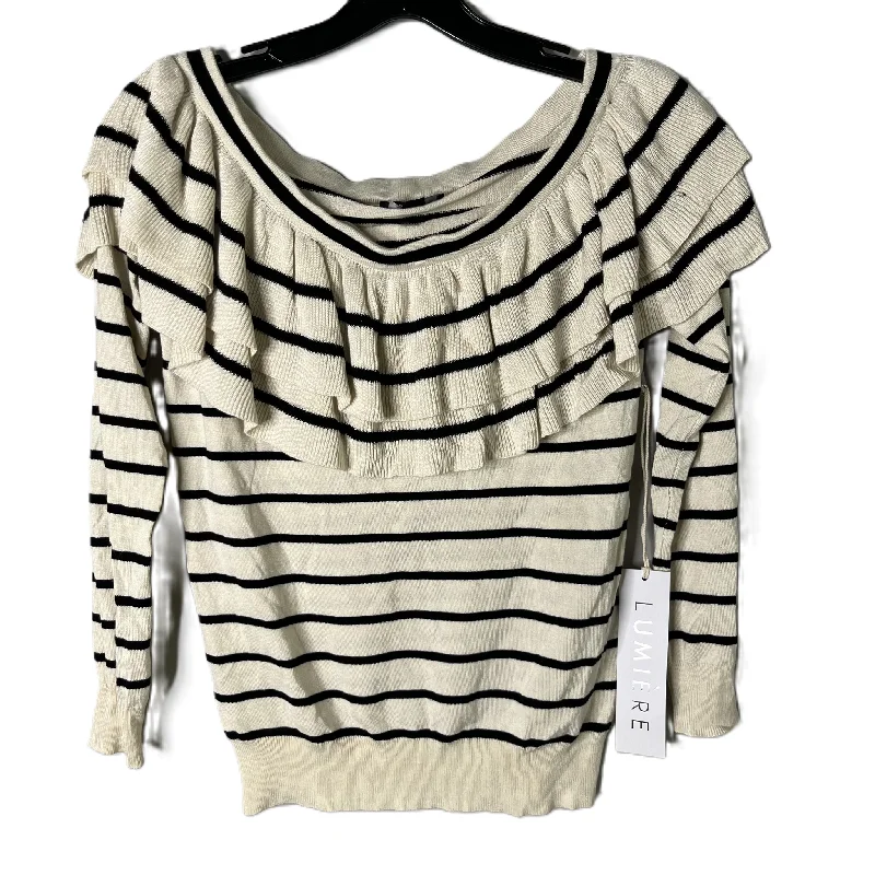 Top Long Sleeve By Lumiere In Cream, Size: S