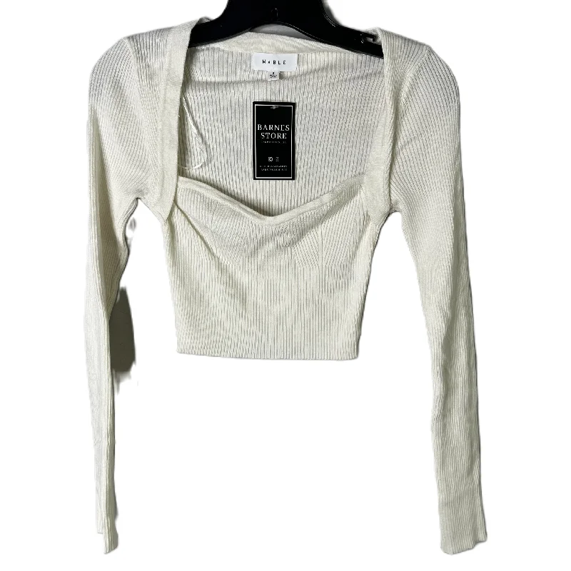 Top Long Sleeve By Mable In Cream, Size: S