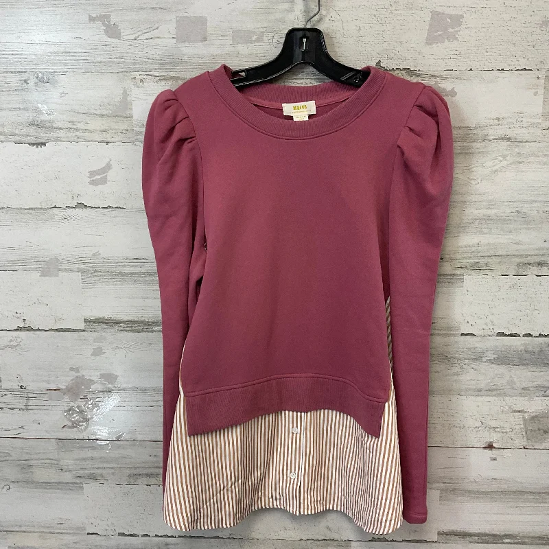 Top Long Sleeve By Maeve In Pink, Size: M