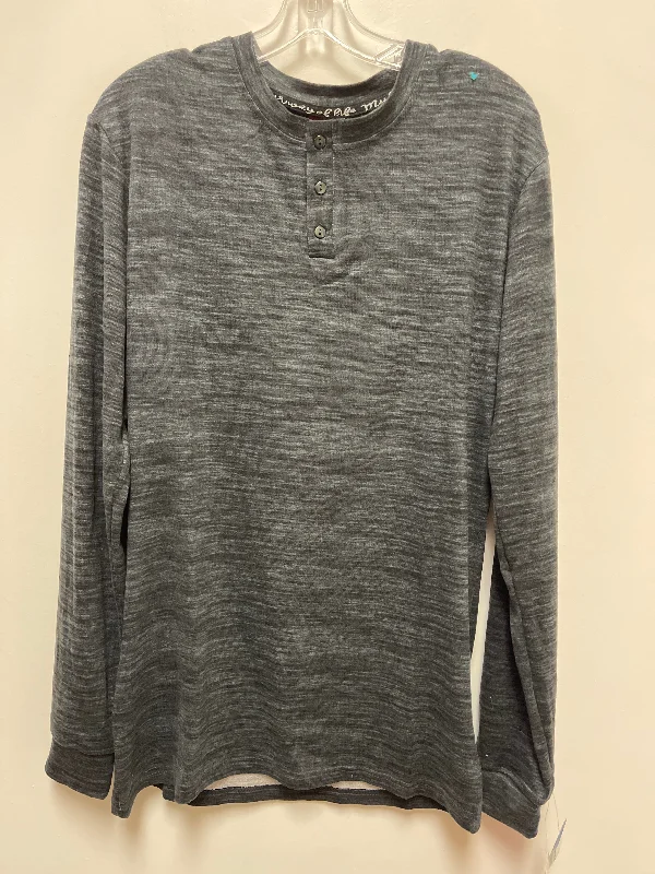 Top Long Sleeve By Muk Luks In Grey, Size: L