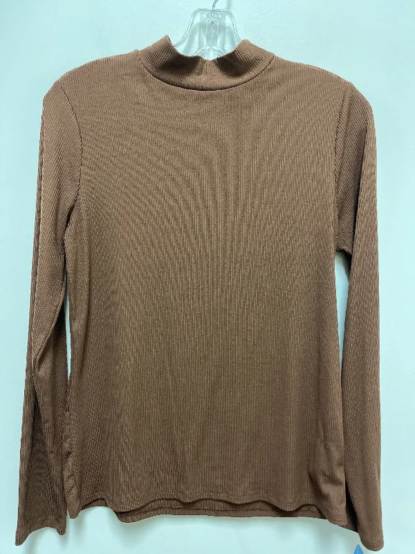 Top Long Sleeve By No Boundaries In Brown, Size: L