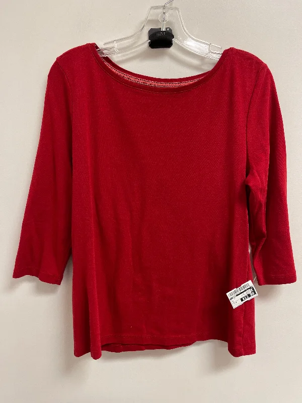 Top Long Sleeve By Talbots In Red, Size: Lp