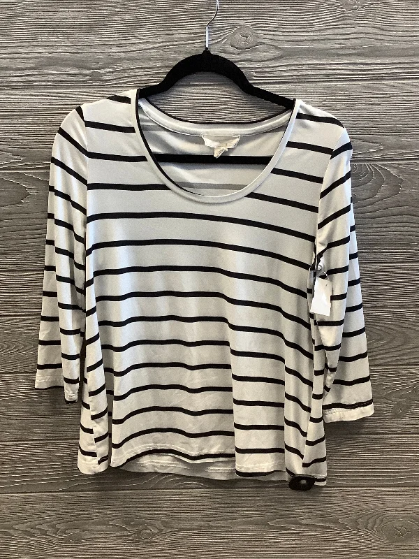 Top 3/4 Sleeve By By Design In Striped Pattern, Size: S