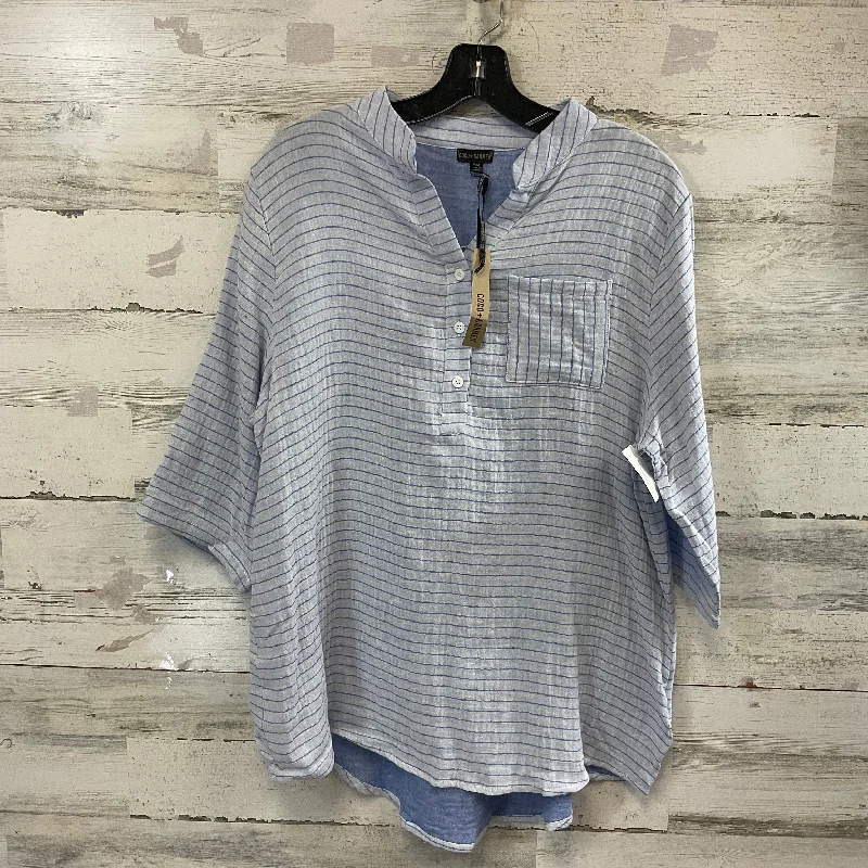 Top 3/4 Sleeve By Coco And Carmen In Blue, Size: S / M