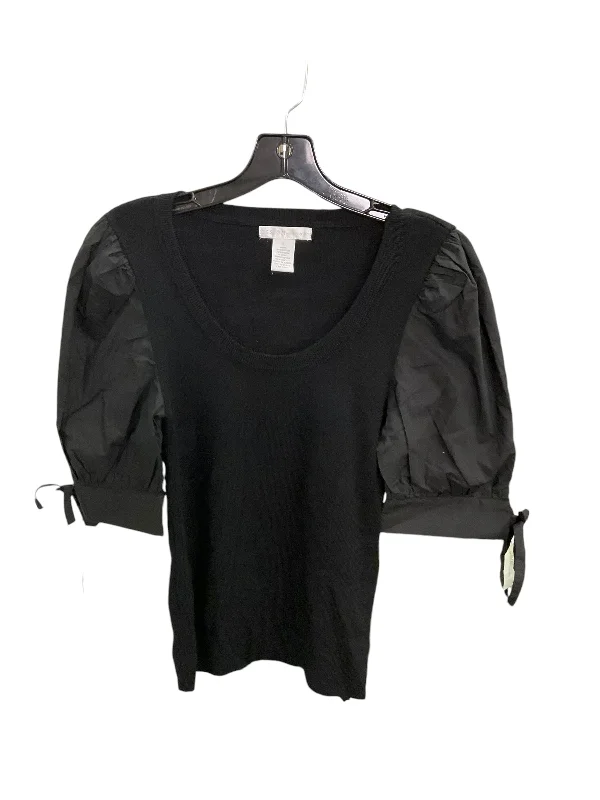 Top 3/4 Sleeve By Design History In Black, Size: L